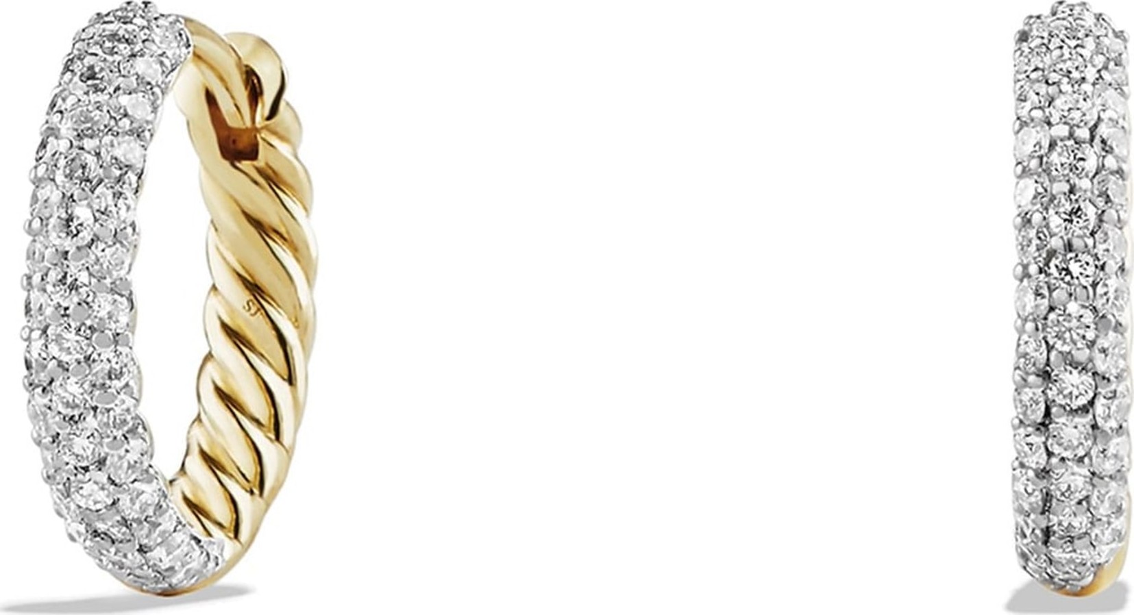 David Yurman 'Petite Pavé' Earrings with Diamonds in 18K Gold