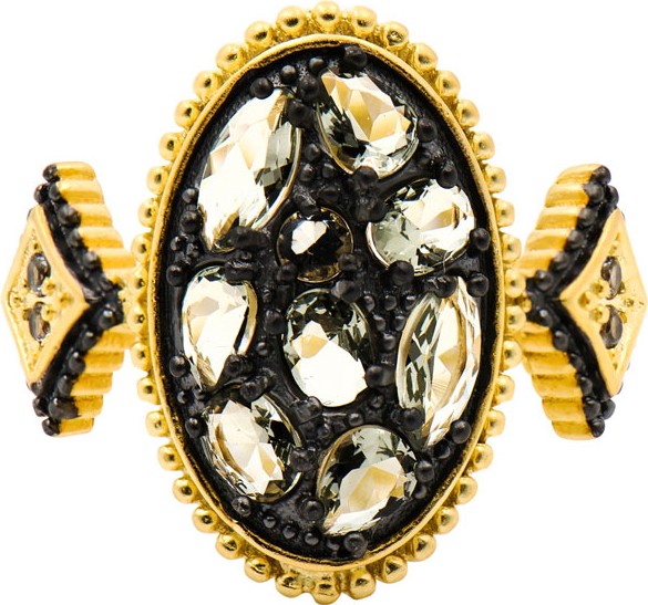 Freida Rothman Pebbled Oval CZ Stones  Ring