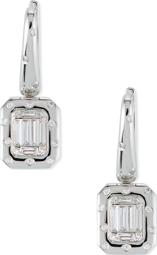 Andreoli 18k Baguette Diamond Drop Earrings