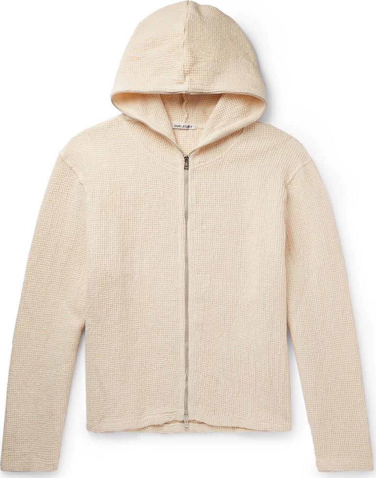 Our Legacy Waffle-Knit Linen and Cotton-Blend Hoodie