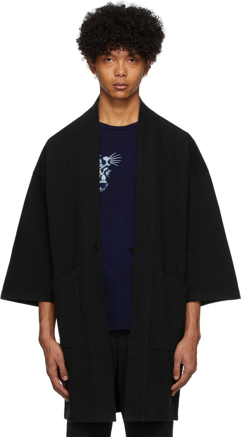 Blue Blue Japan Black Firm Jersey Hanten Jacket