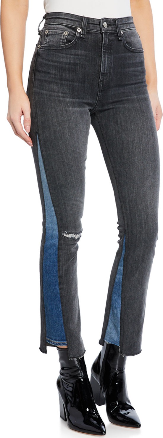 Rag & Bone Nina High-Rise Ankle Cigarette Repair Jeans