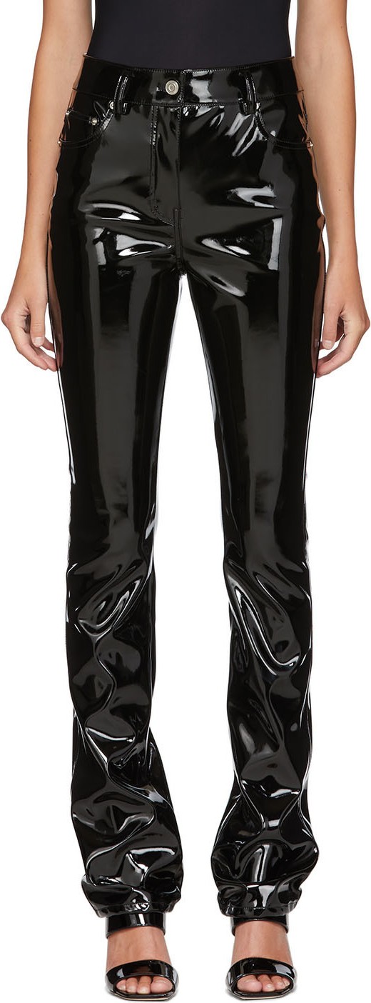 We11done Black Enamel Trousers