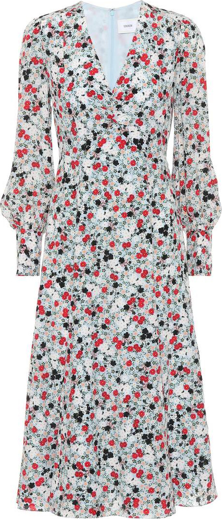 Erdem Floral-printed silk midi dress