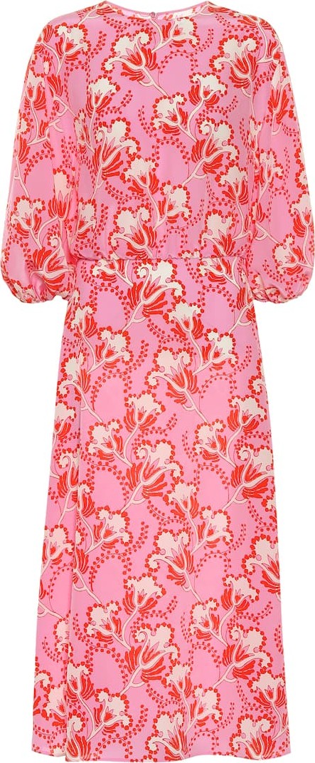 Valentino Printed silk midi dress