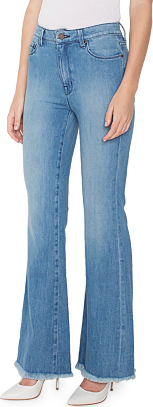 Parker Smith Bombshell Mid-Rise Flare Jeans w/ Frayed Hem