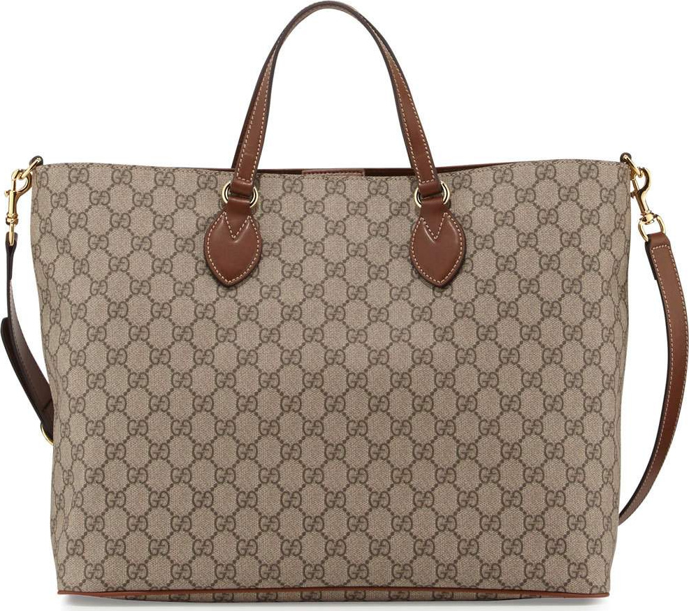 Gucci GG Supreme Top-Handle Tote Bag, Tan