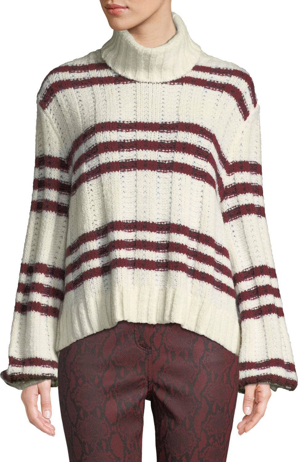 A.L.C. Zaira Striped Turtleneck Sweater