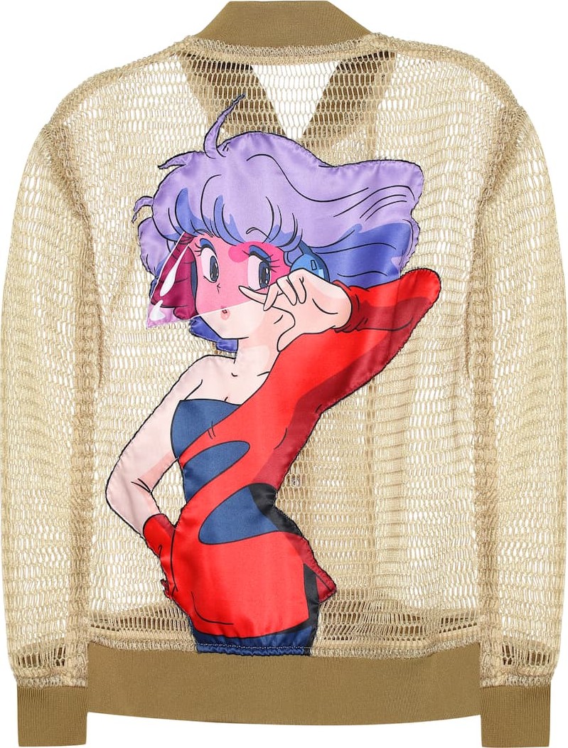 Undercover appliquéd mesh bomber jacket