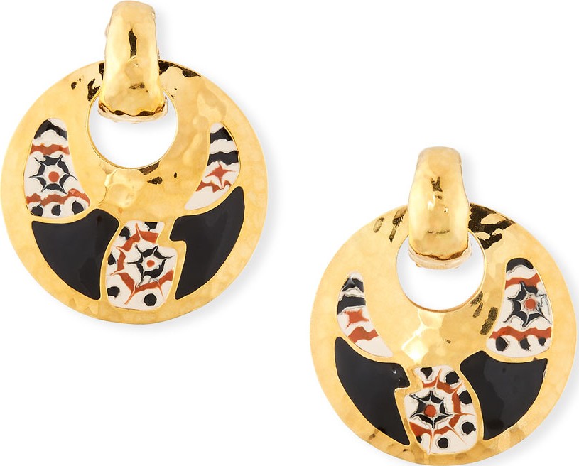 GAS Bijoux Shagreen Medallion Earrings