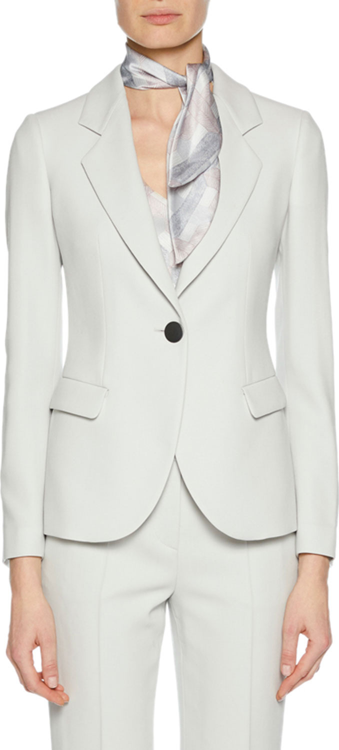 Giorgio Armani Notched-Lapel One-Button Virgin Wool Jacket