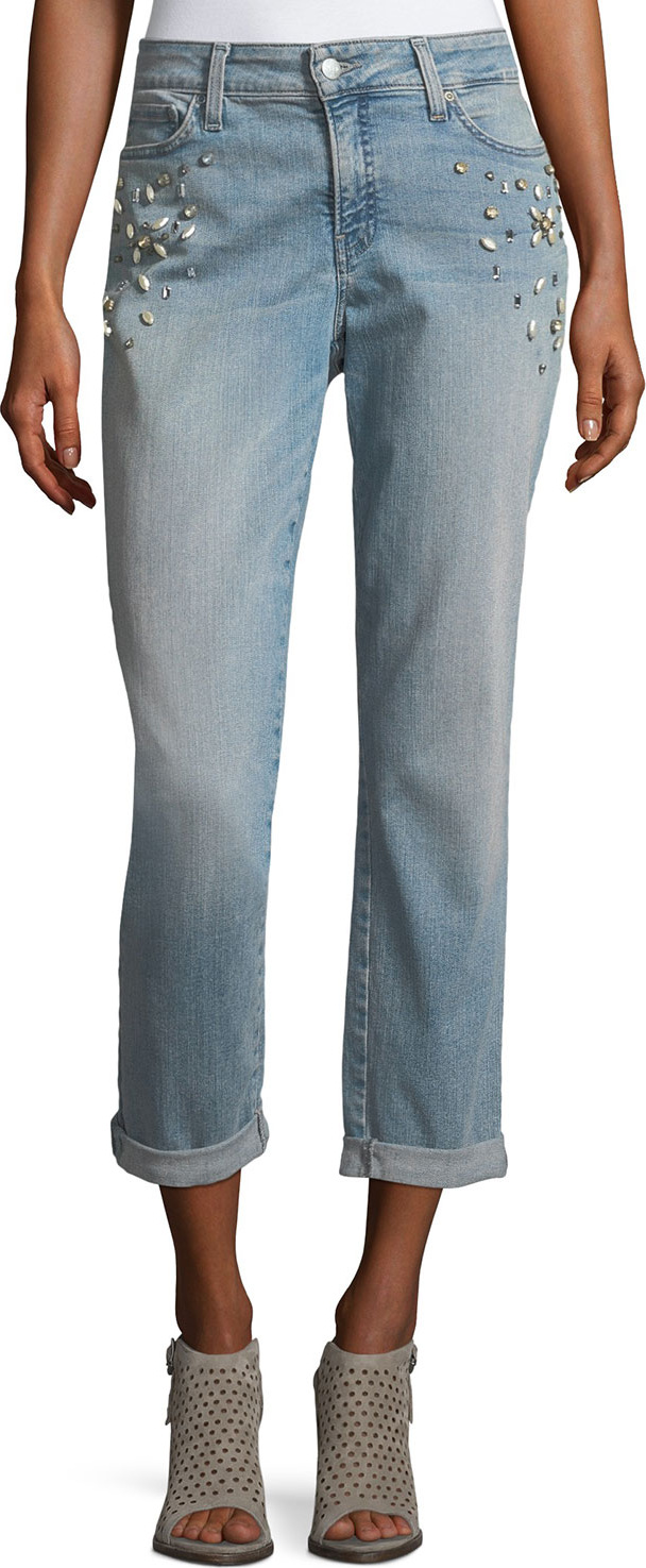 NYDJ Jewel-Trim Boyfriend Jeans