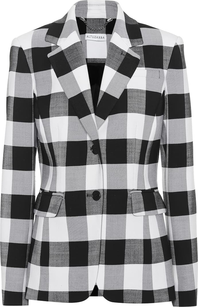 Altuzarra Fenice gingham wool-blend blazer