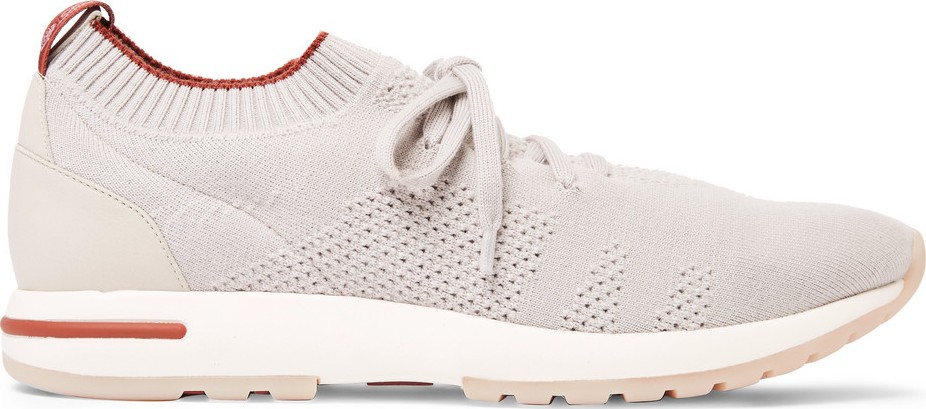 Loro Piana 360 Flexy Walk Leather-Trimmed Wish Wool Sneakers