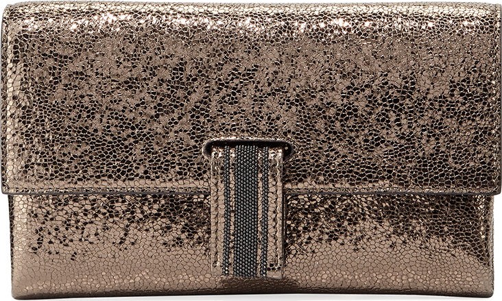 Brunello Cucinelli Broken Glass-Effect Wallet On A Chain
