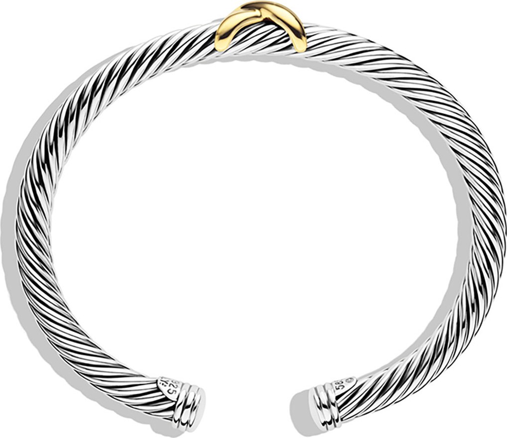 David Yurman 5mm Cable Bracelet, Silver/Gold