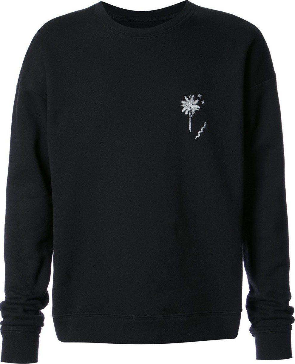The Elder Statesman palm tree embroidered sweatshirt