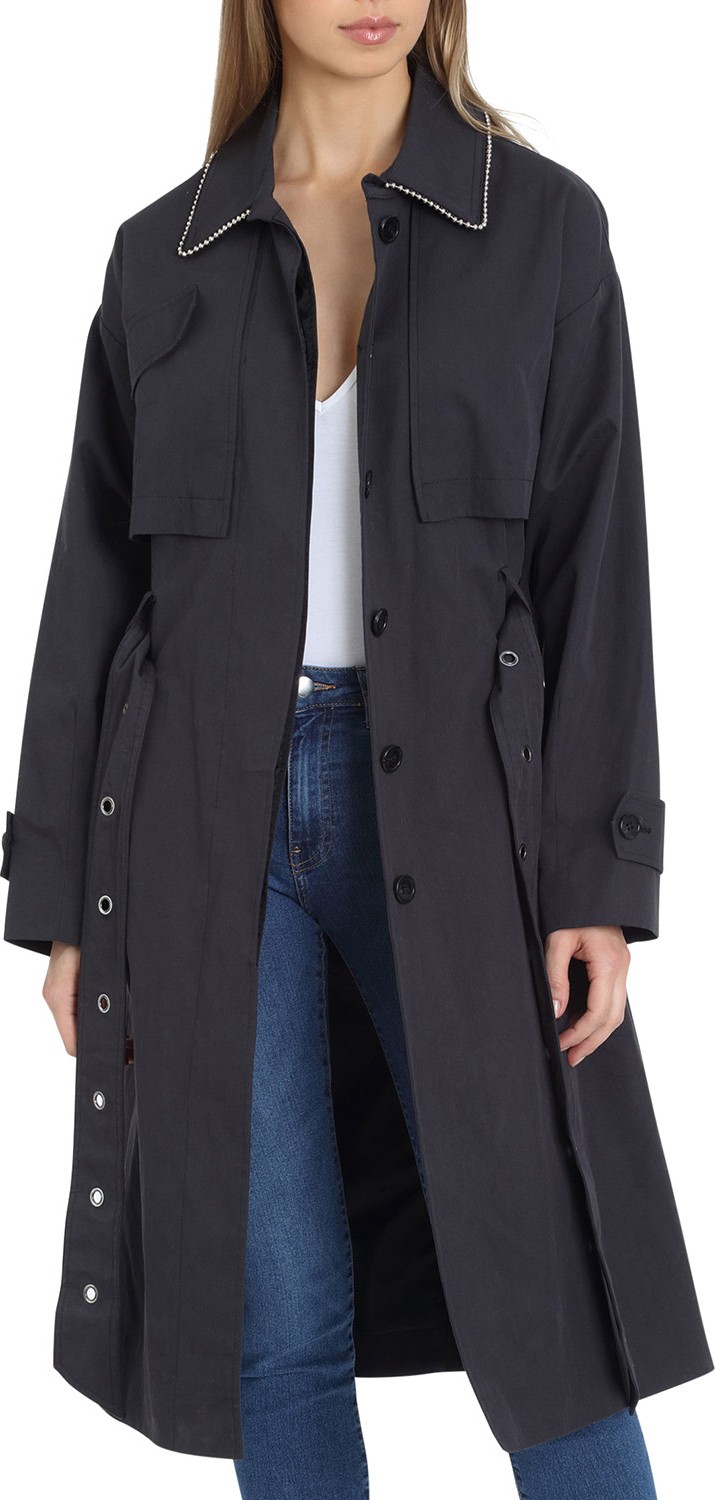 Badgley Mischka Brooke Cotton Utility Trench Coat
