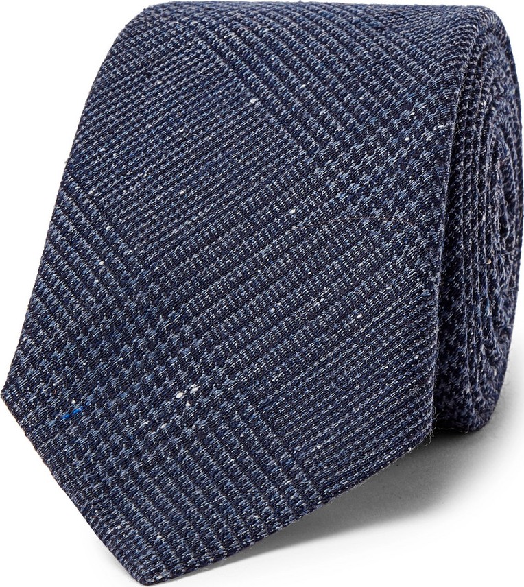 Brunello Cucinelli Prince of Wales Checked Silk and Wool-Blend Tie