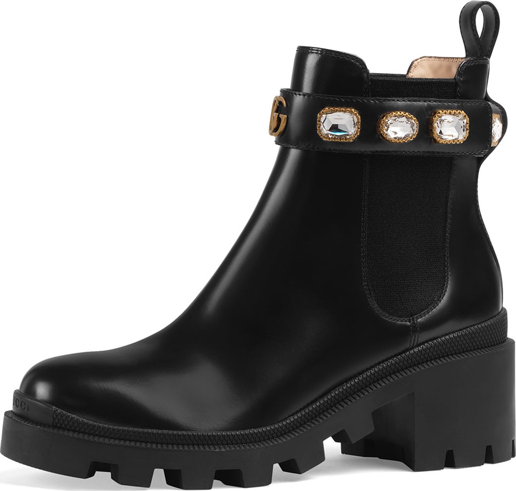 Gucci Trip Leather Chelsea Boots