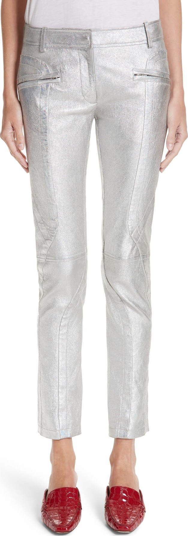 Sies Marjan Moto Panel Metallic Leather Pants