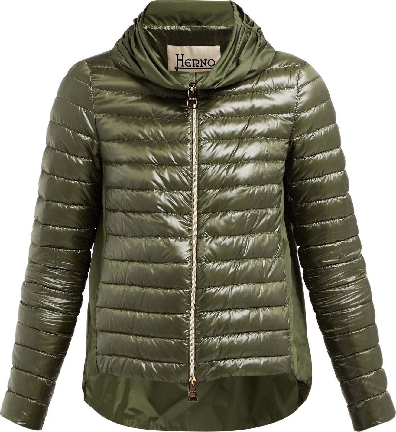 Herno Pleated-collar quilted-down jacket
