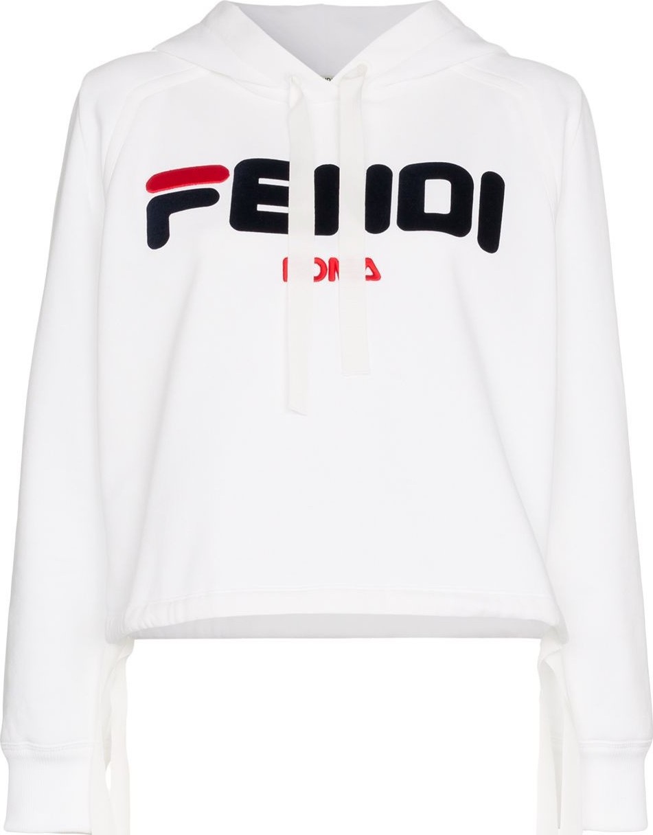 Fendi Fendi Mania logo cropped hoodie