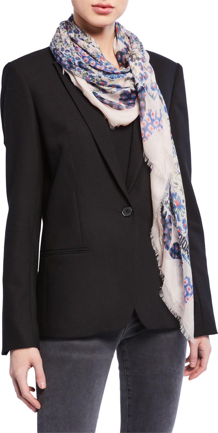 Zadig & Voltaire Kerry Garden Butterfly Scarf