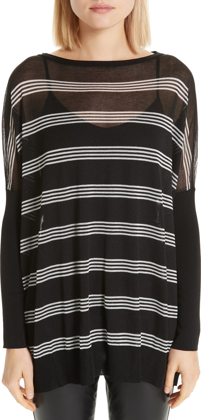 Lafayette 148 New York Stripe Slouch Pullover