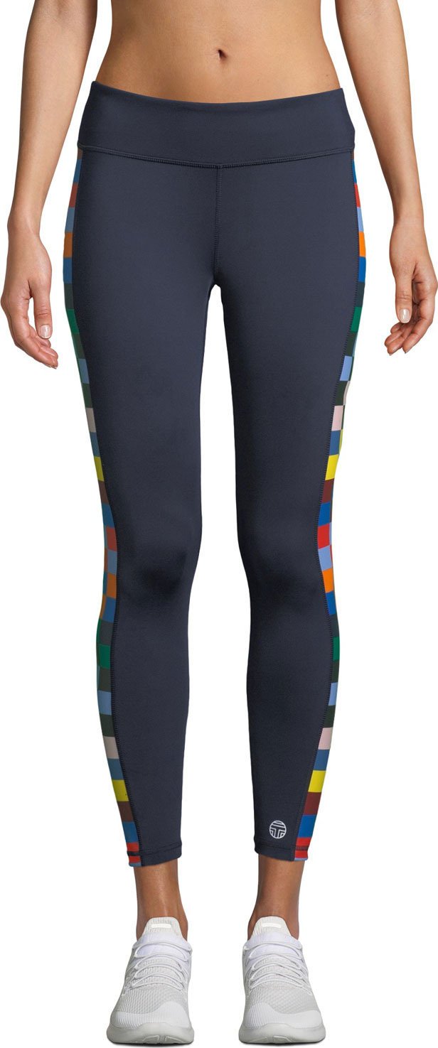 Tory Sport Checkered 7/8 Performance Leggings
