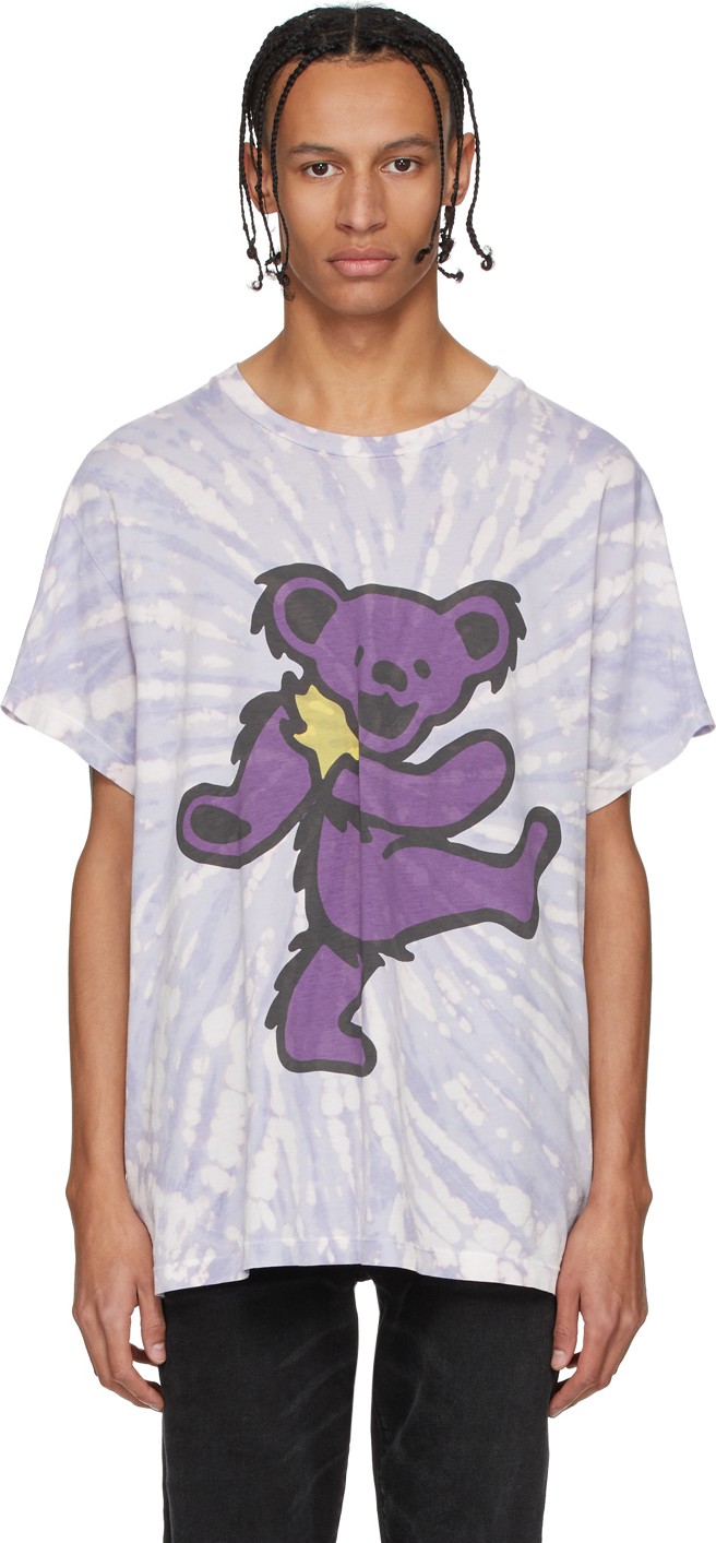 Amiri Purple Tie-Dye Grateful Dead Bear T-Shirt