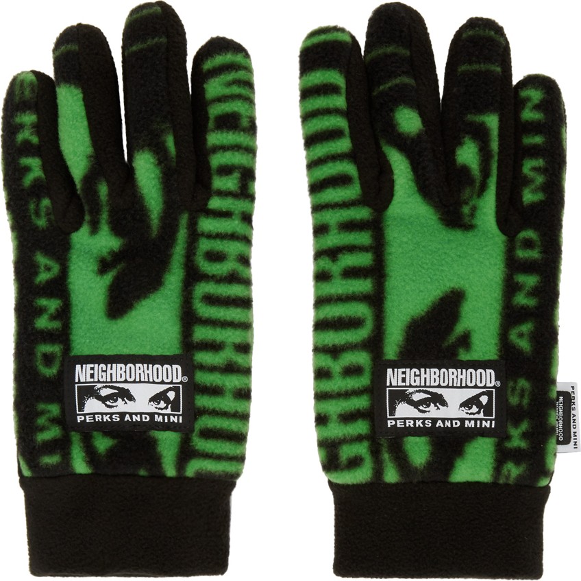 Perks and Mini Black & Green Neighborhood Edition Fleece Gloves
