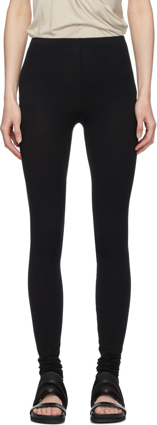 Rick Owens Lilies Black Plain Leggings