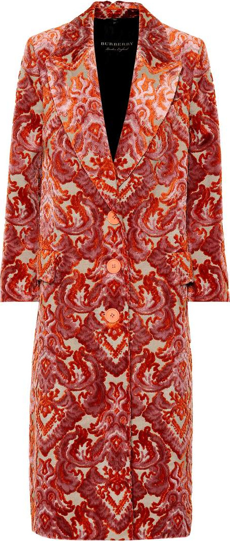 Burberry London England Damask velvet jacquard coat