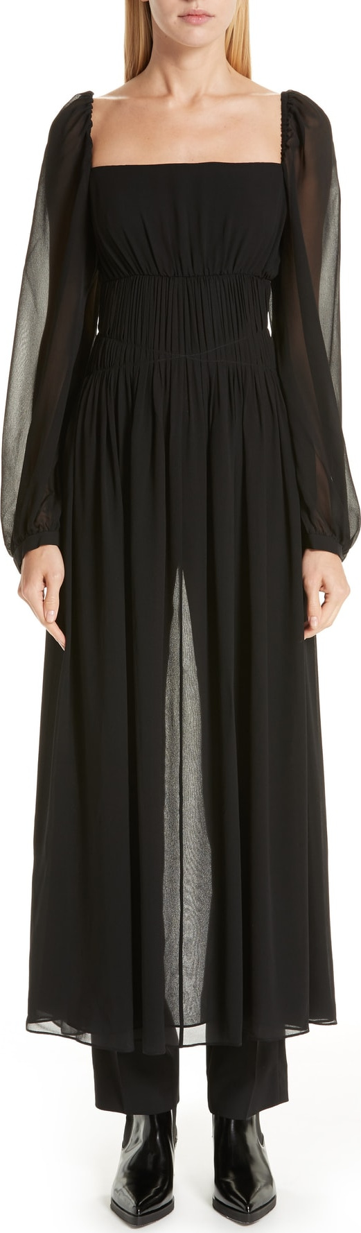 Stella McCartney Longline Pleated Silk Blouse