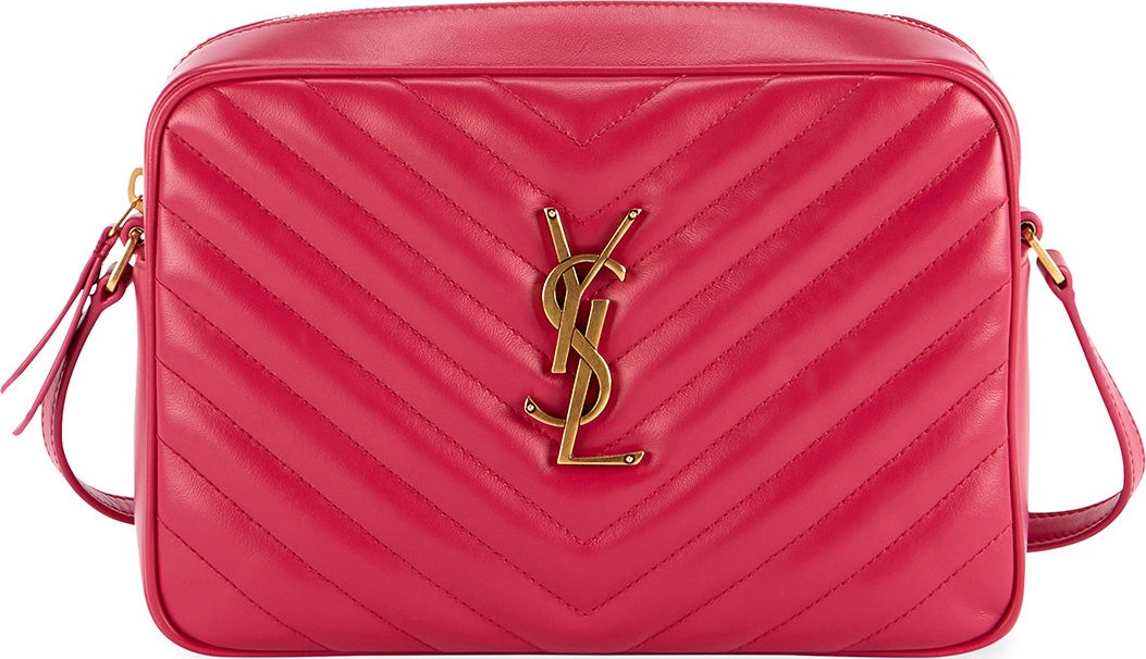 Saint Laurent Loulou Monogram YSL Medium Chevron Quilted Leather Camera Shoulder Bag