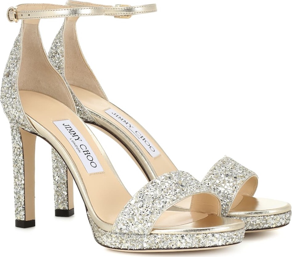Jimmy Choo Misty 100 glitter sandals