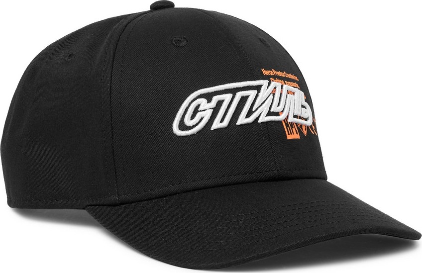 Heron Preston Embroidered Printed Cotton-Twill Baseball Cap