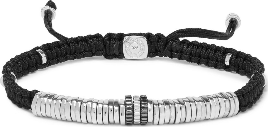 Tateossian Macramé and Rhodium-Plated Sterling Silver Bracelet