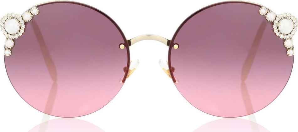 Miu Miu Embellished round sunglasses