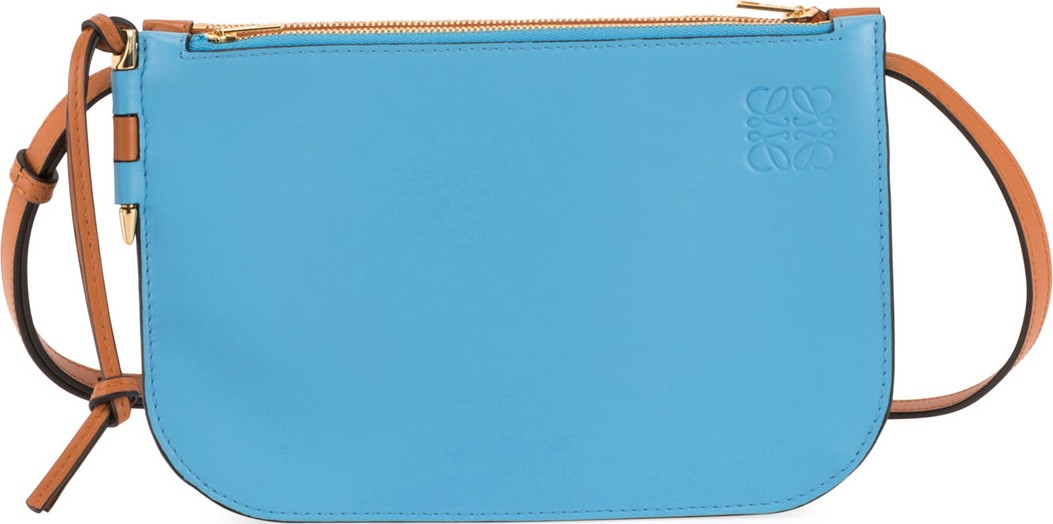 LOEWE Gate Colorblock Double Zip Pouch Clutch Bag
