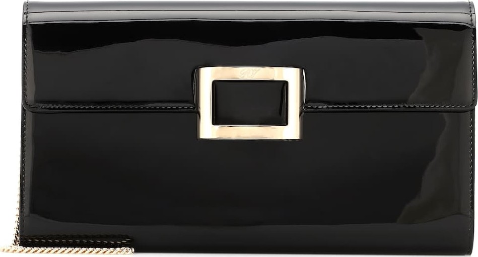 Roger Vivier Viv' Envelope patent leather clutch
