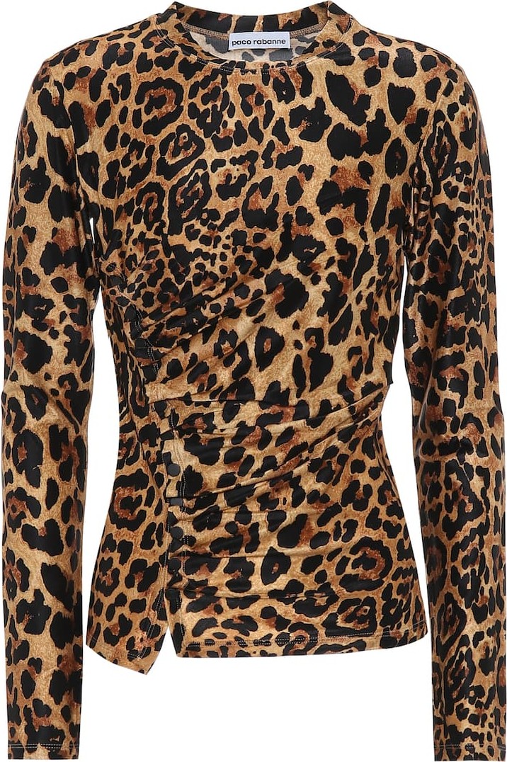 Paco Rabanne Leopard-print stretch-jersey top