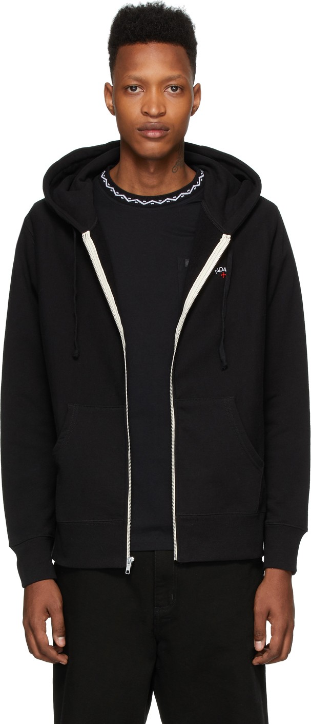 Noah NYC Black Lightweight Zip Hoodie