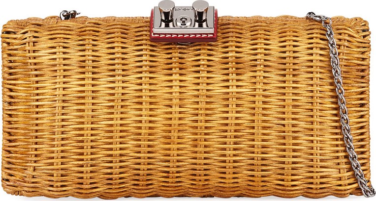RODO Woven Wicker Clutch Bag  Red