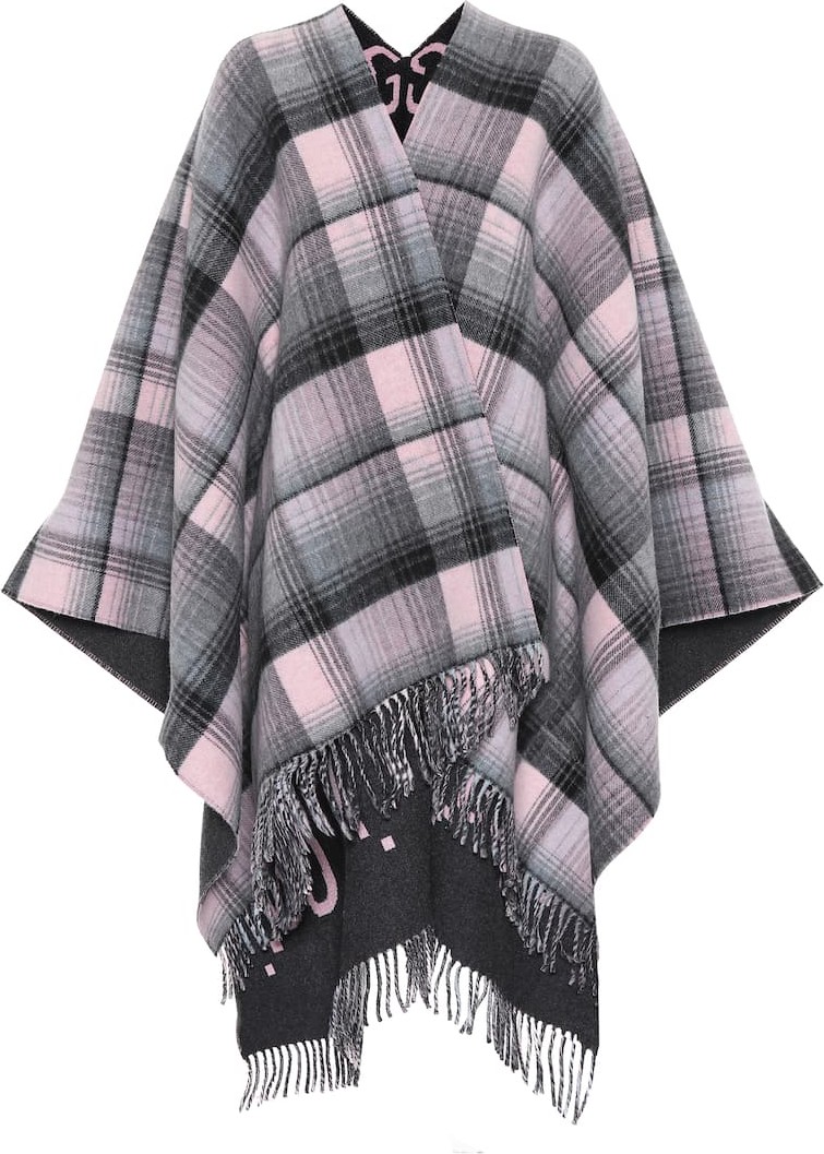 Gucci Reversible checked wool poncho
