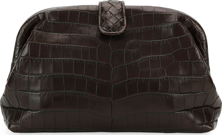 Bottega Veneta The Lauren 1980 Soft Croc Clutch Bag