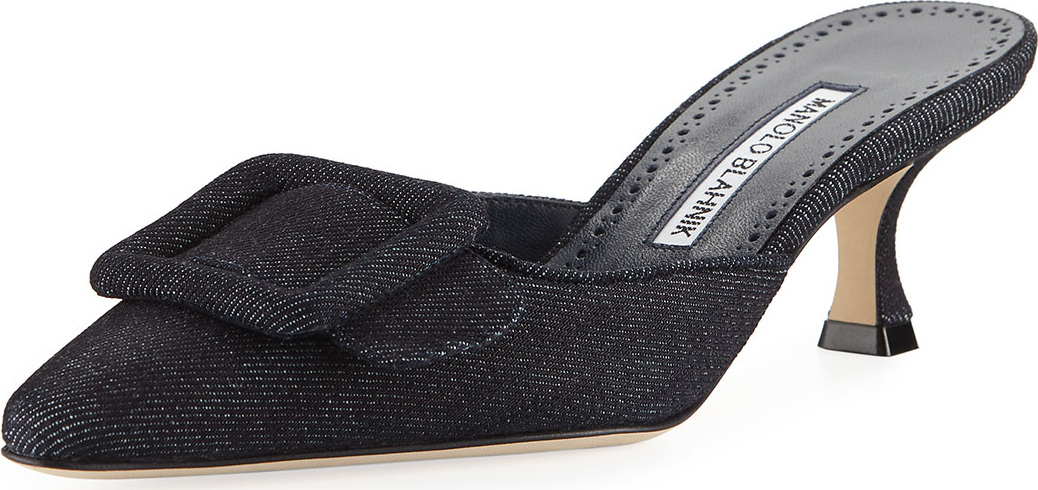 Manolo Blahnik Maysale Tweed 50mm Mule