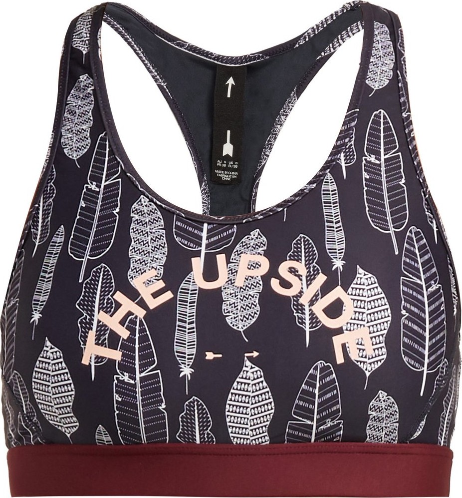 The Upside Gypsy feather-print performance bra