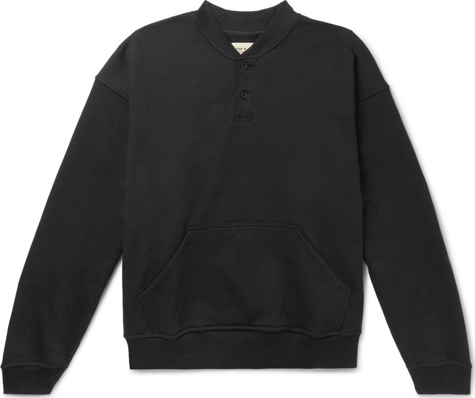 Fear of God Oversized Loopback Cotton-Jersey Henley Sweatshirt